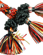 Dolce & Gabbana Multicolor Raffia Leather Clasp Finder Chain Keyring - Eljoys Fashion 