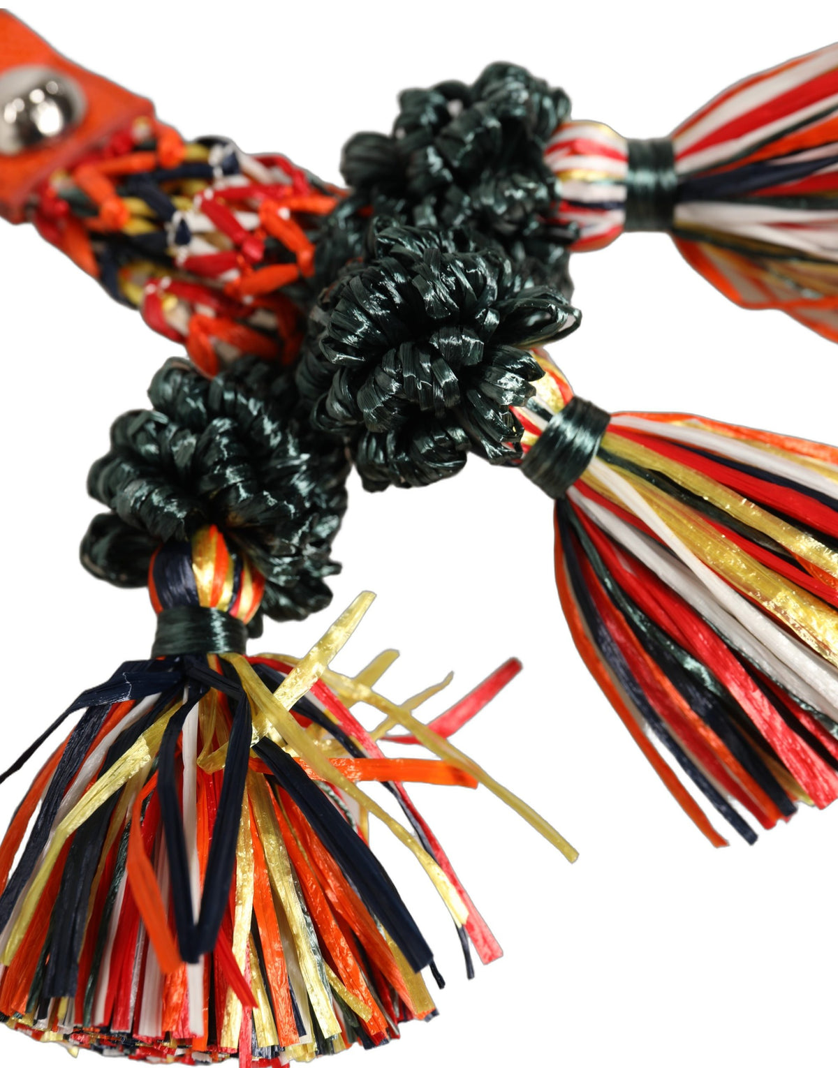 Dolce & Gabbana Multicolor Raffia Leather Clasp Finder Chain Keyring - Eljoys Fashion 