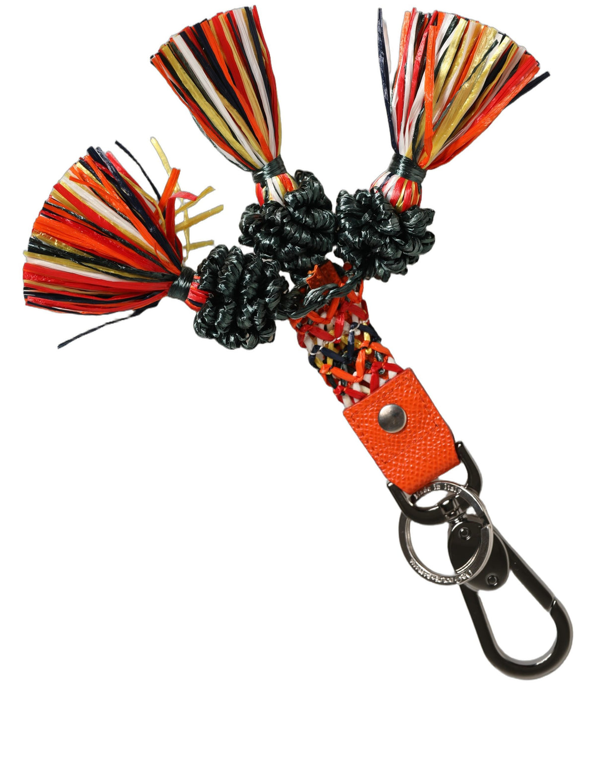 Dolce & Gabbana Multicolor Raffia Leather Clasp Finder Chain Keyring - Eljoys Fashion 