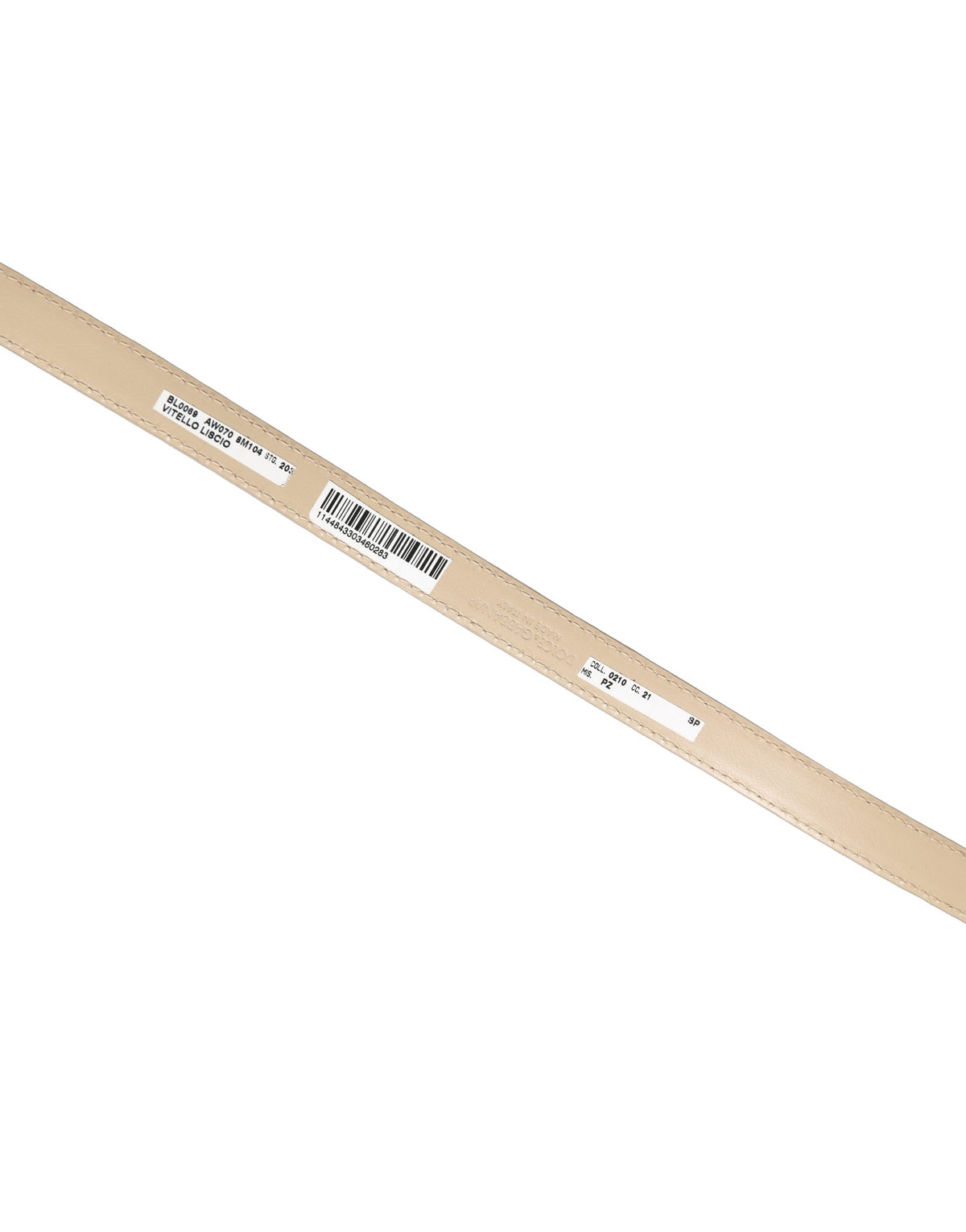 Dolce & Gabbana Beige Embossed Leather Gold Buckle Belt Strap Bracelet - Eljoys Fashion 
