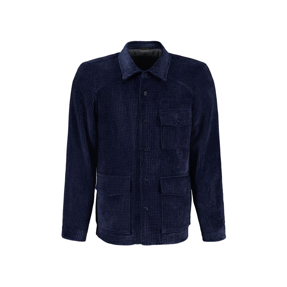 Autore Blue Polyester Full-Length Jacket - Eljoys Fashion 