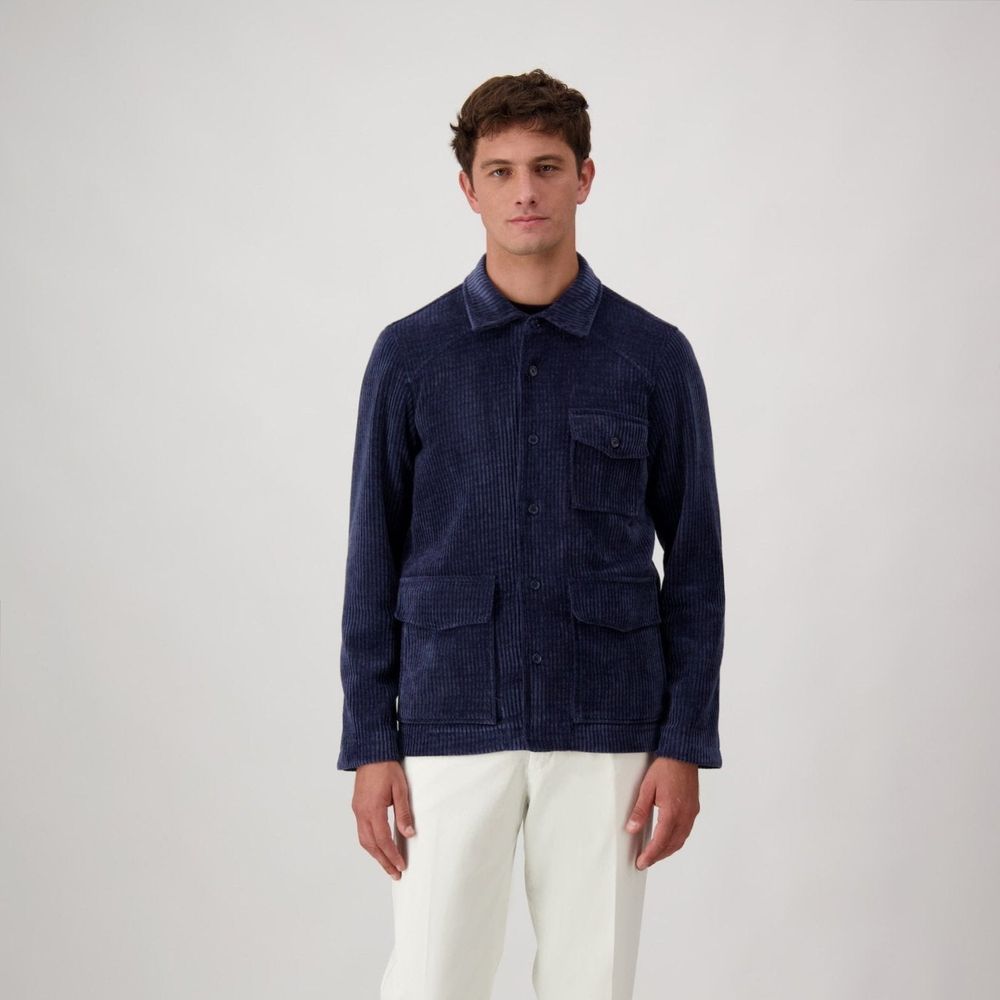 Autore Blue Polyester Full-Length Jacket - Eljoys Fashion 