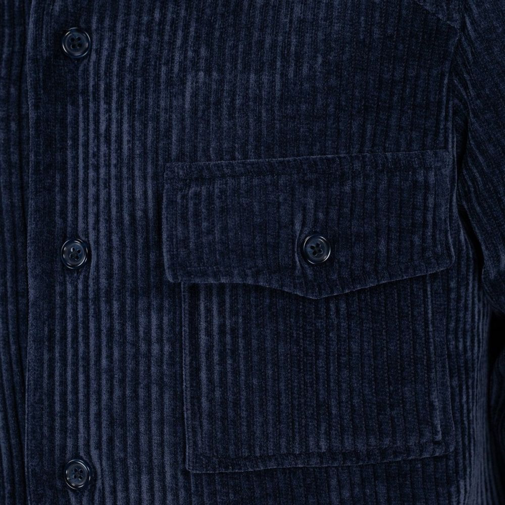 Autore Blue Polyester Full-Length Jacket - Eljoys Fashion 