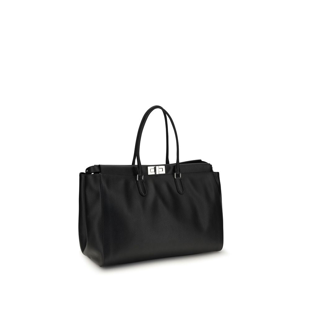 Fendi Black Calf Leather Bos Taurus Handbag - Eljoys Fashion 