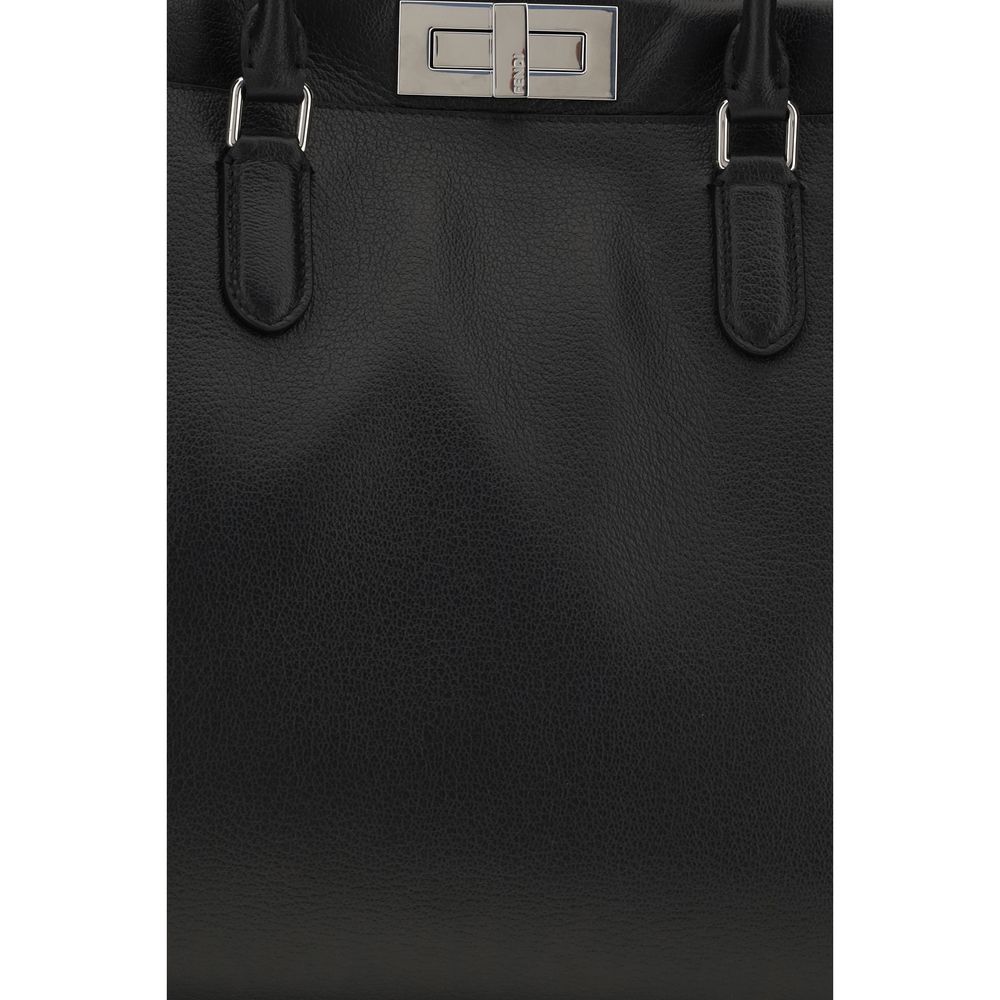 Fendi Black Calf Leather Bos Taurus Handbag - Eljoys Fashion 