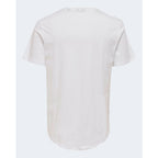 Only & Sons White Cotton T-Shirt - Eljoys Fashion 