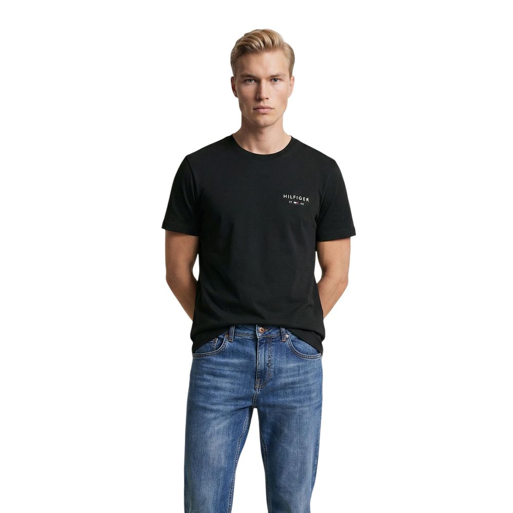 Tommy Hilfiger Jeans Black Cotton T-Shirt - Eljoys Fashion 