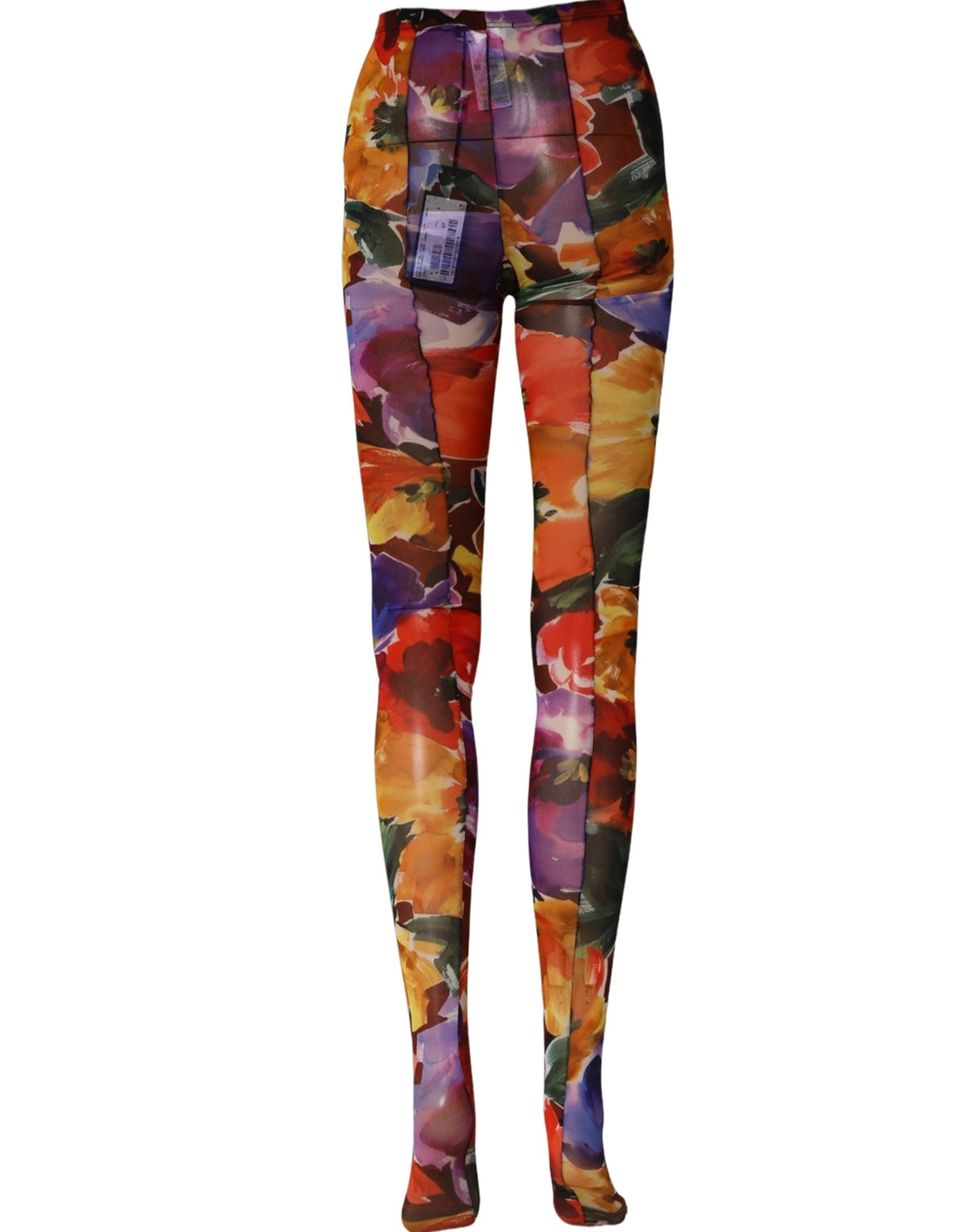 Dolce & Gabbana Multicolor Floral Nylon Tights Stockings Socks - Eljoys Fashion 