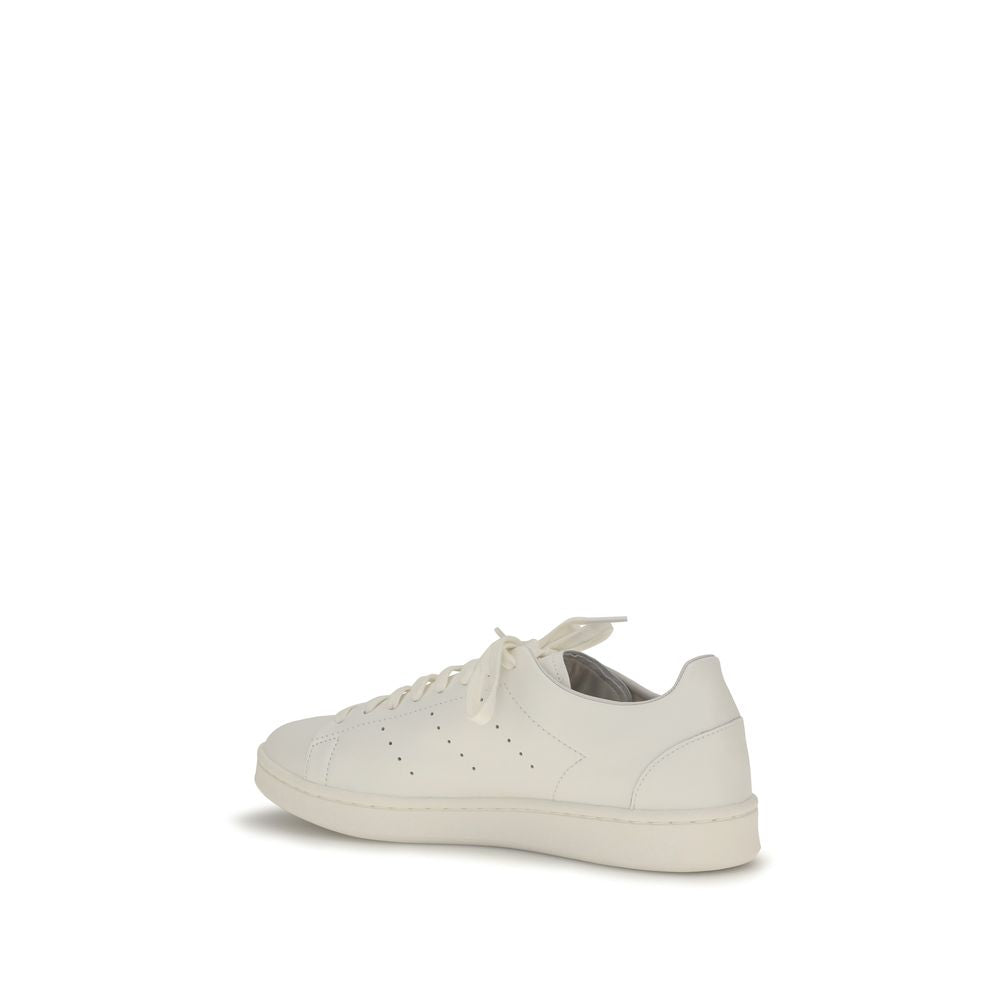 Y-3 White Calf Leather Bos Taurus Athletic Sneakers - Eljoys Fashion 
