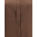 Brunello Cucinelli Brown Silk Dress Shirt - Eljoys Fashion 