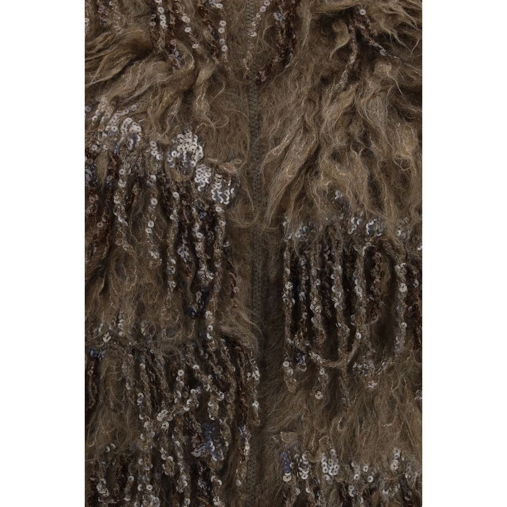 Brunello Cucinelli Beige Mohair Sleeveles Sweater - Eljoys Fashion 