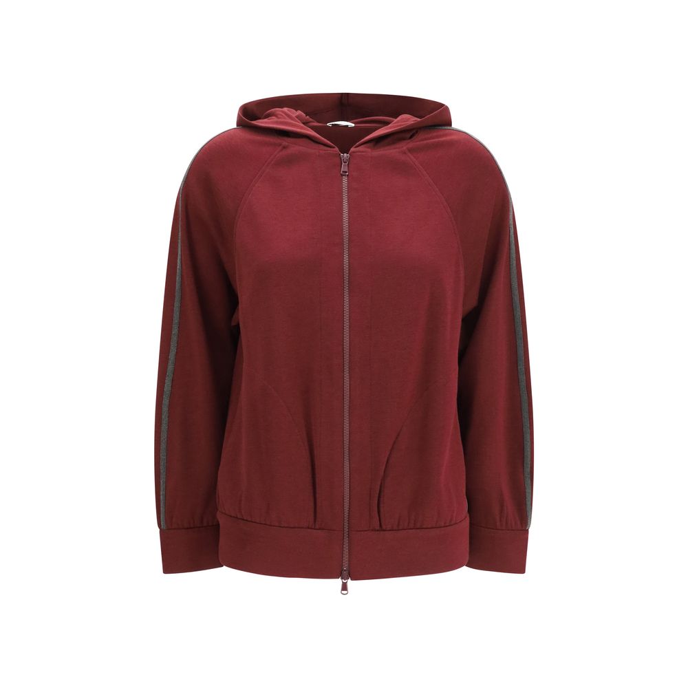 Brunello Cucinelli Bordeaux Cotton Sweatshirt - Eljoys Fashion 