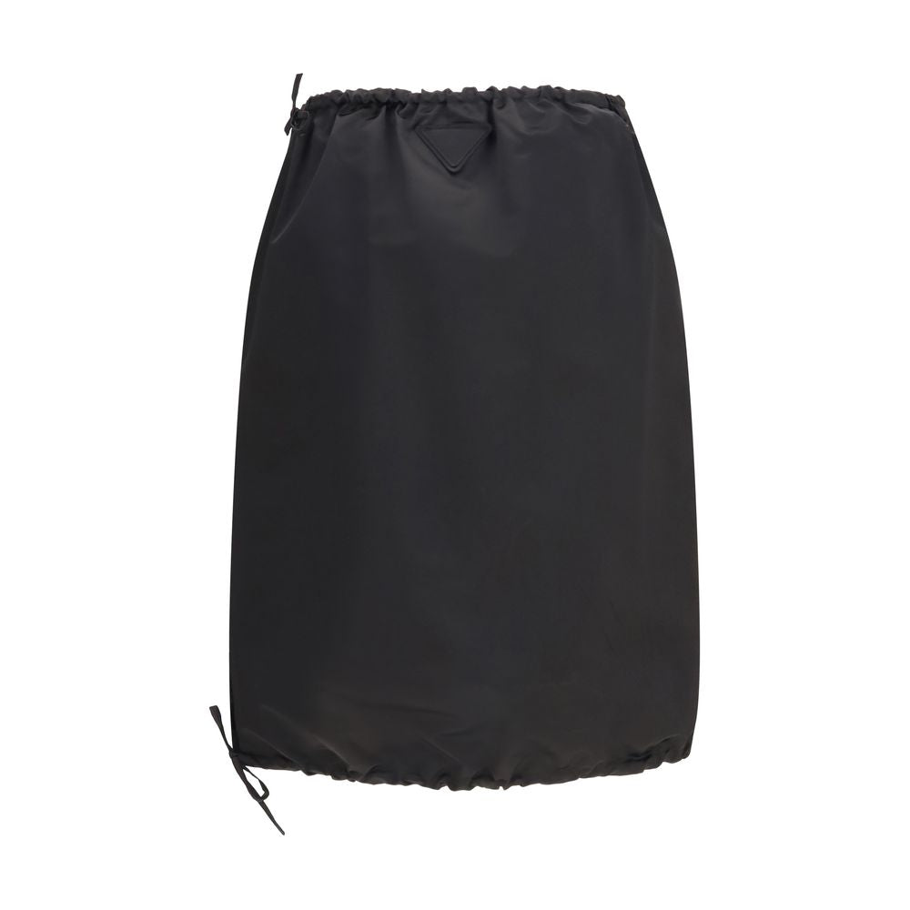 Prada Black Silk Midi Skirt - Eljoys Fashion 