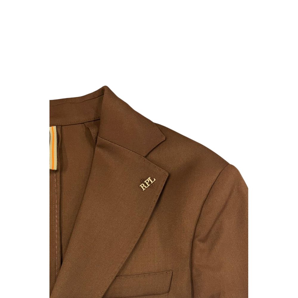 Roberto Pepe Luxury Brown Viscose Men's Jacket - Eljoys Fashion 