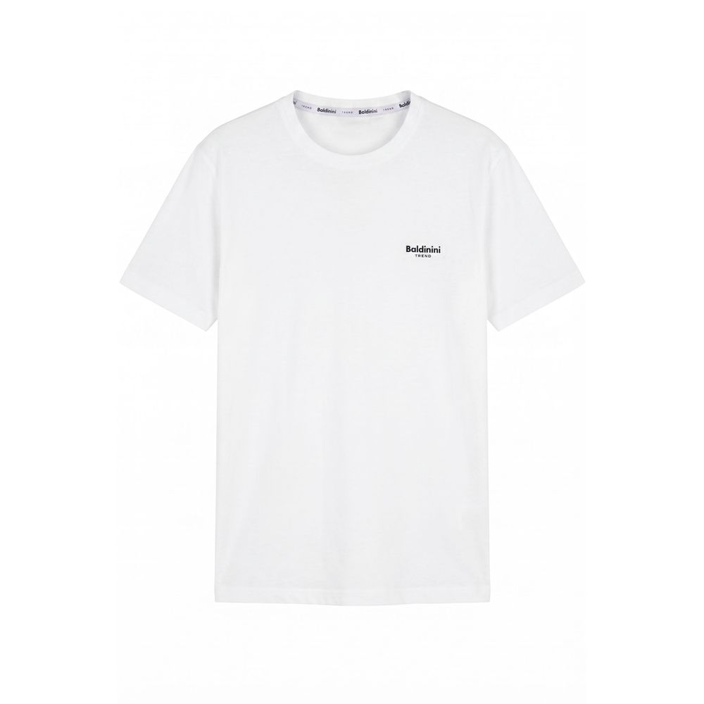 Baldinini Trend White Cotton Men T-Shirt - Eljoys Fashion 
