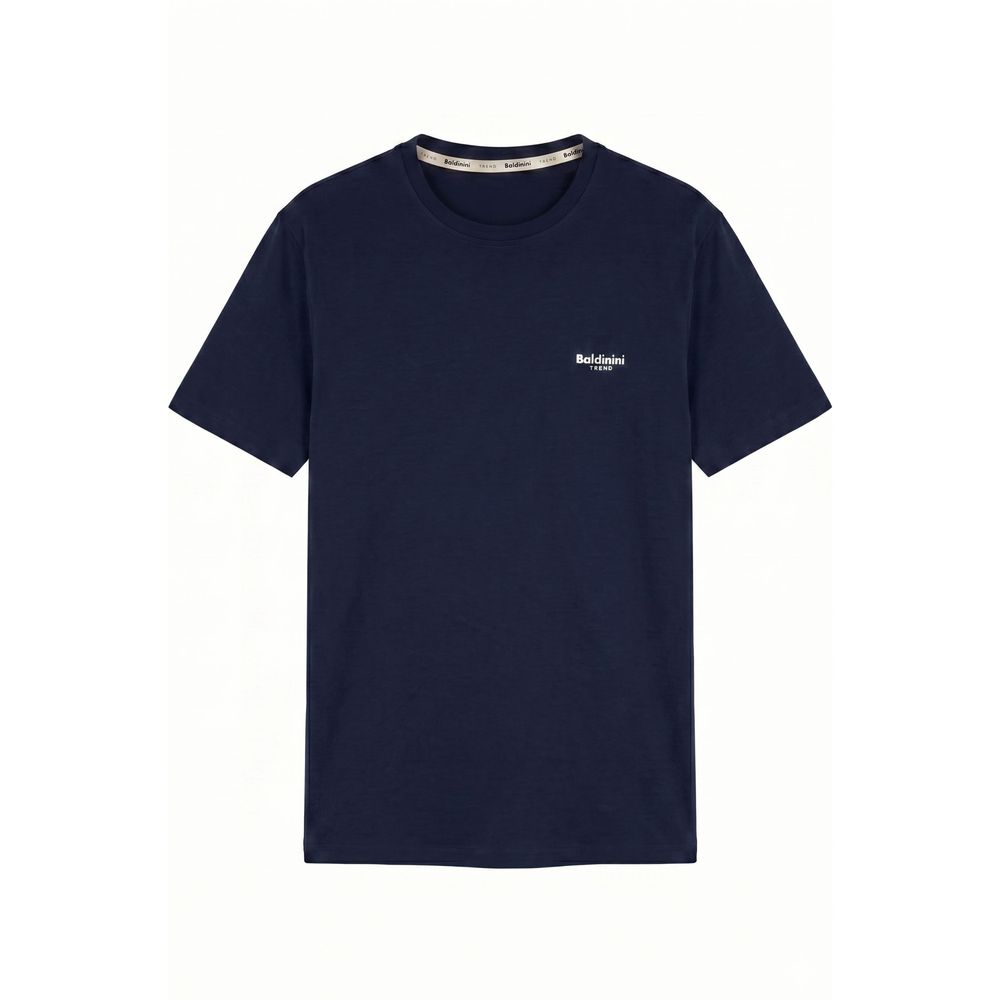 Baldinini Trend Blue Cotton Men's T-shirt - Eljoys Fashion 