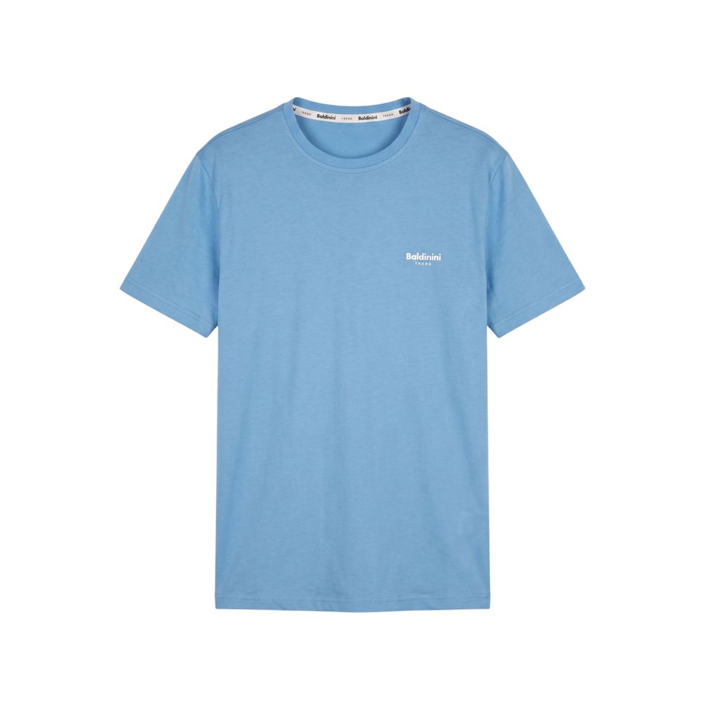 Baldinini Trend Light Blue Cotton Men T-Shirt - Eljoys Fashion 