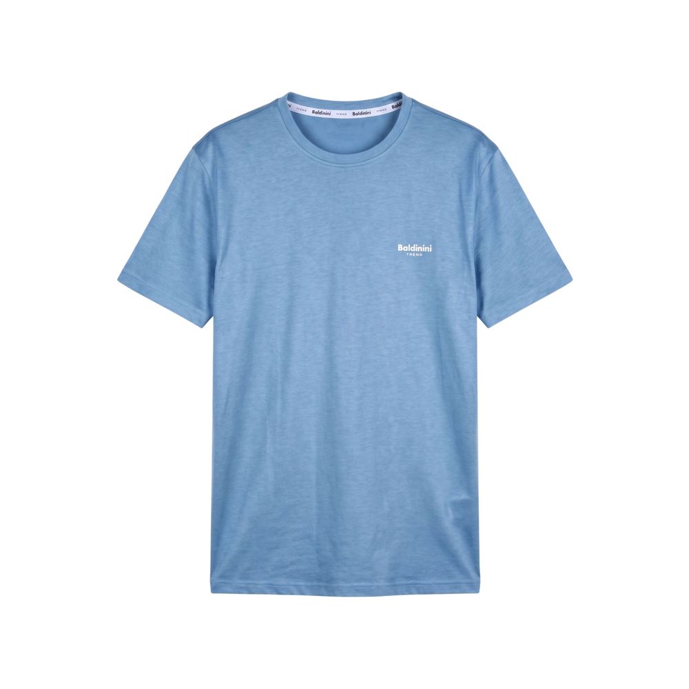 Baldinini Trend Light Blue Cotton Men T-Shirt - Eljoys Fashion 