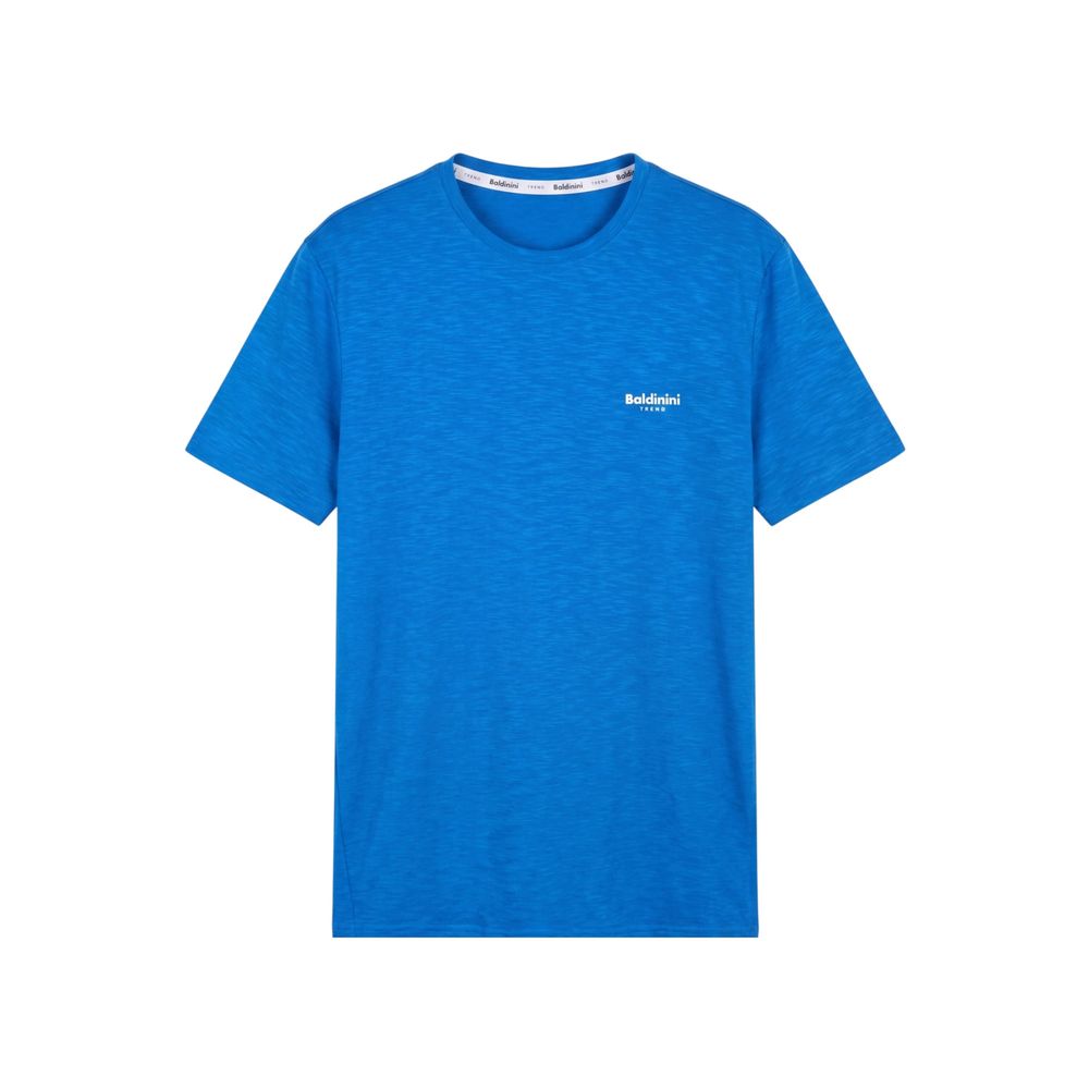 Baldinini Trend Light Blue Cotton Men T-shirt - Eljoys Fashion 