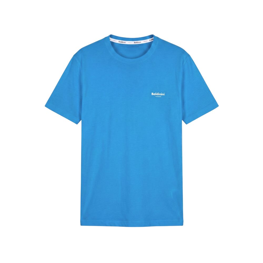 Baldinini Trend Light Blue Cotton Men T-shirt - Eljoys Fashion 