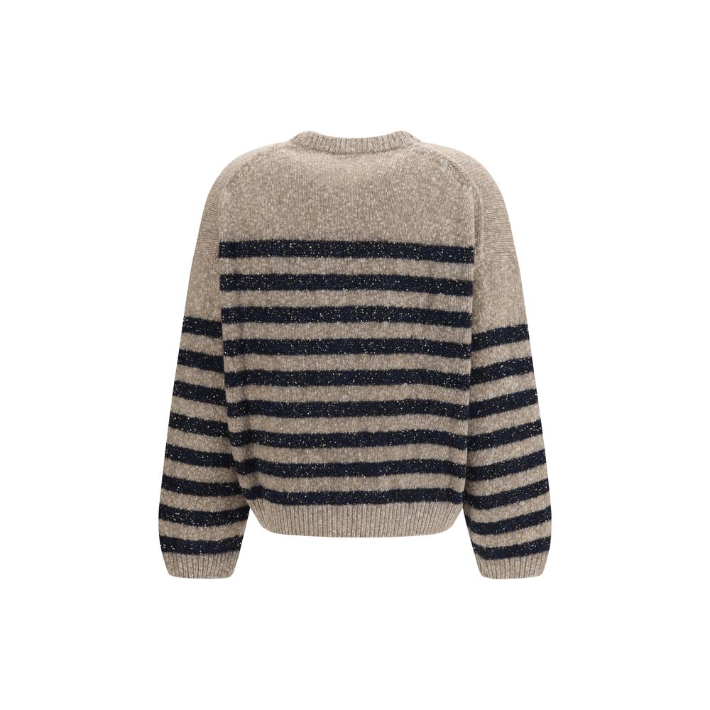 Brunello Cucinelli Beige Wool Oves Aries Sweatshirt - Eljoys Fashion 