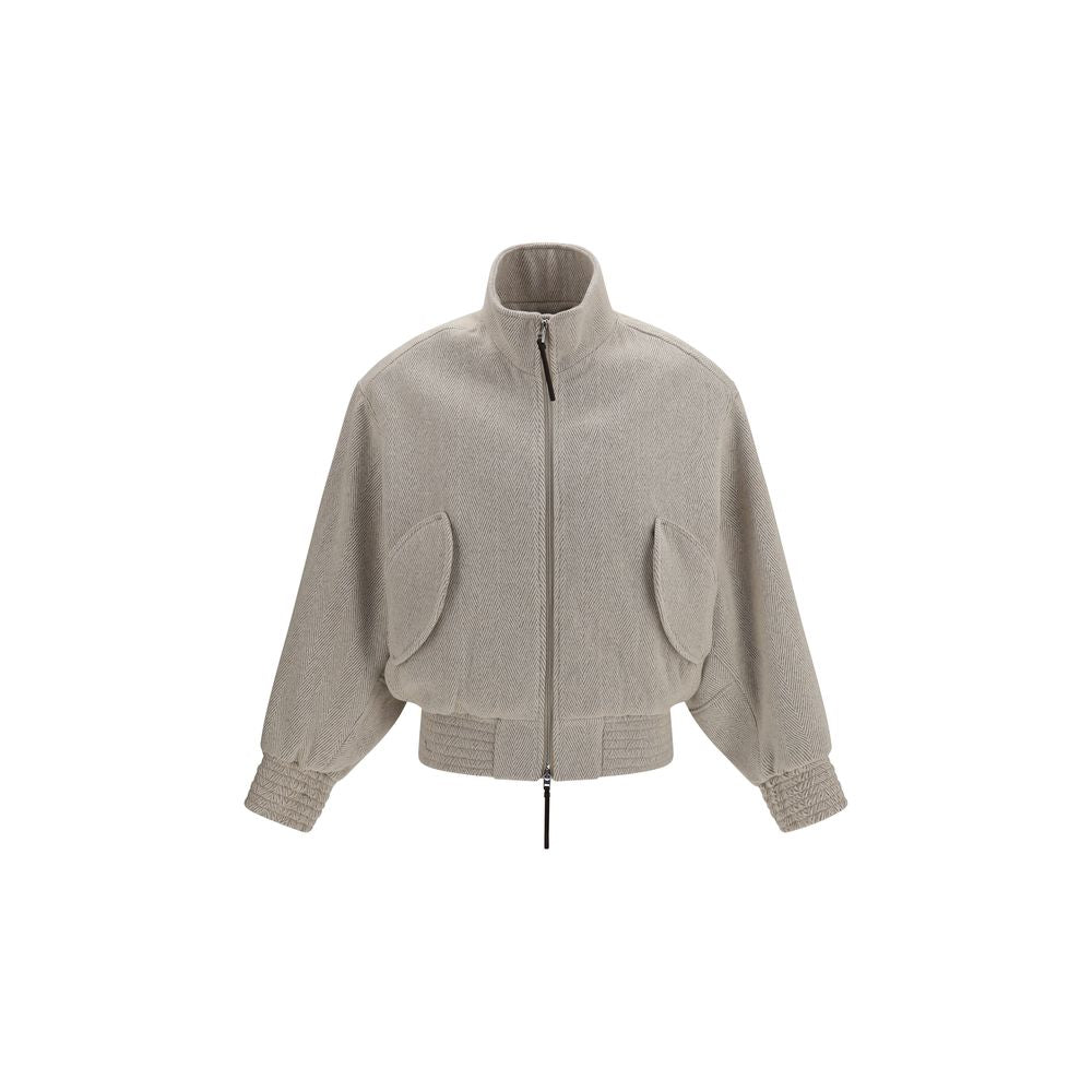 Jacquemus Beige Wool Oves Aries Bomber - Eljoys Fashion 