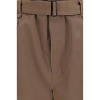 Lemaire Brown Polyester Casual Pants
