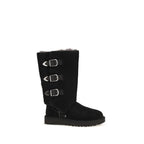 UGG Black Suede Leather Lace-Up Boots - Eljoys Fashion 