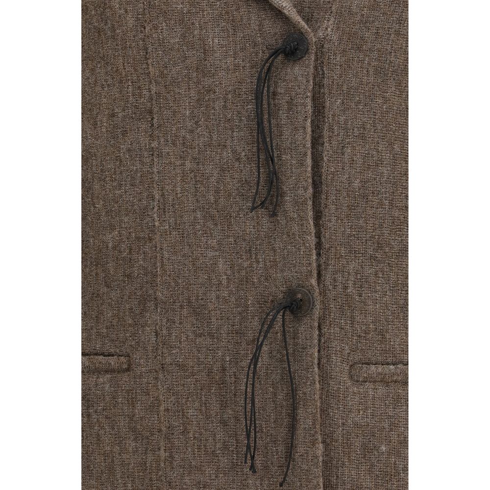 Giorgio Armani Brown Wool Oves Aries Full-Length Jacket - Eljoys Fashion 