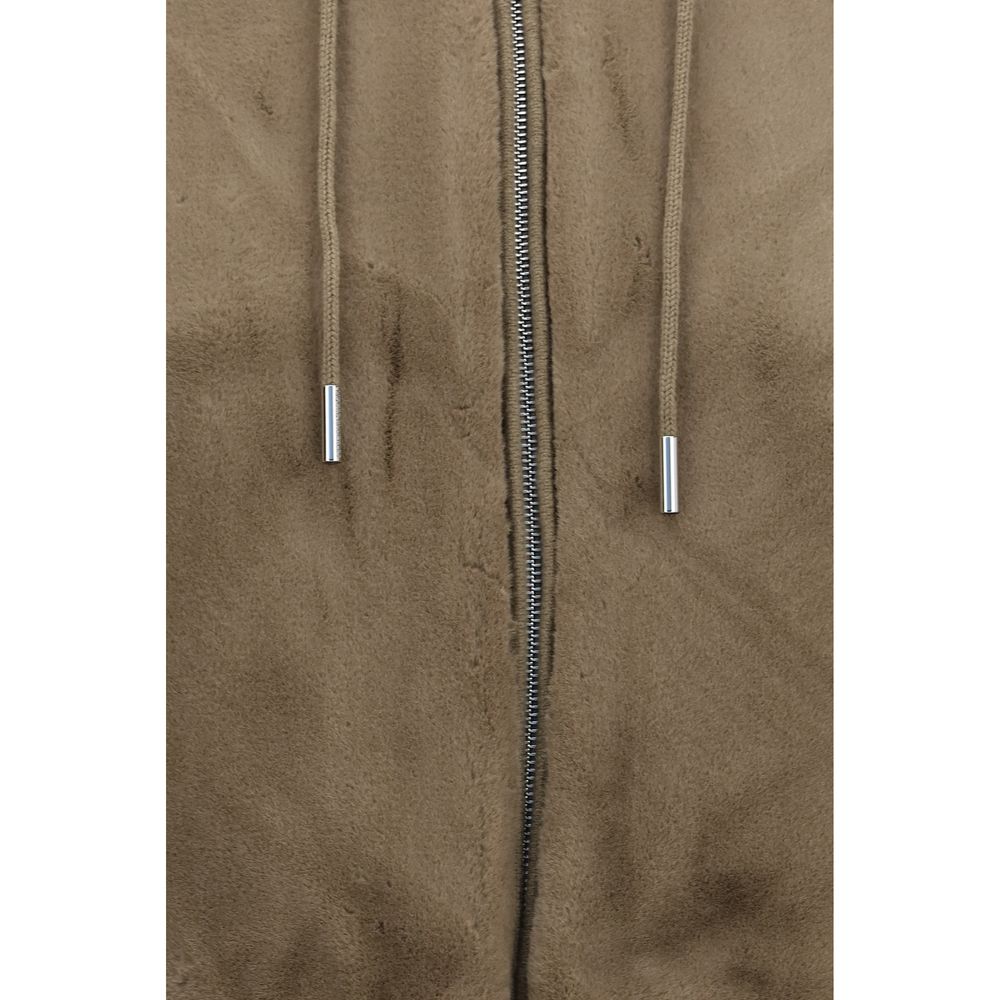 Moose Knuckles Brown Wool Oves Aries Hoodie - Eljoys Fashion 