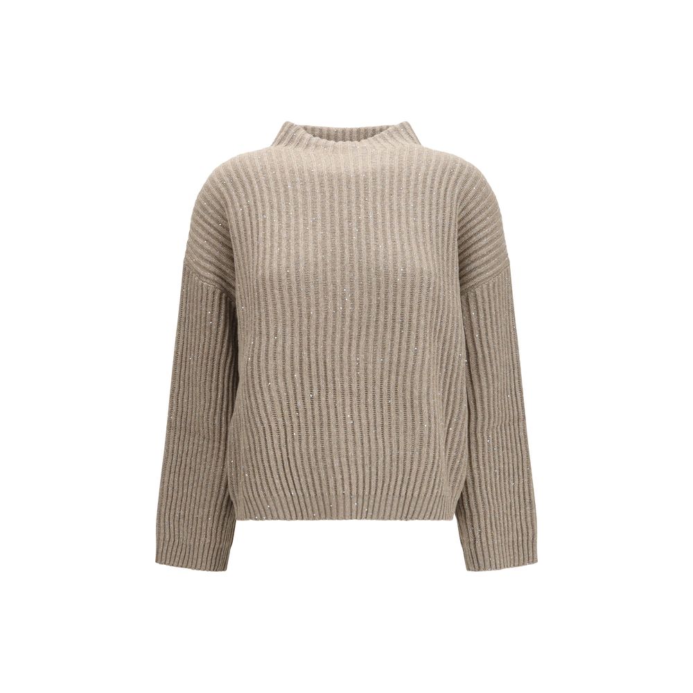 Brunello Cucinelli Beige Wool Oves Aries Turtleneck - Eljoys Fashion 