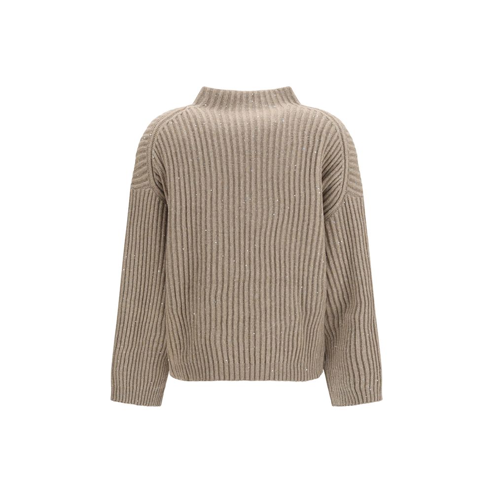 Brunello Cucinelli Beige Wool Oves Aries Turtleneck - Eljoys Fashion 