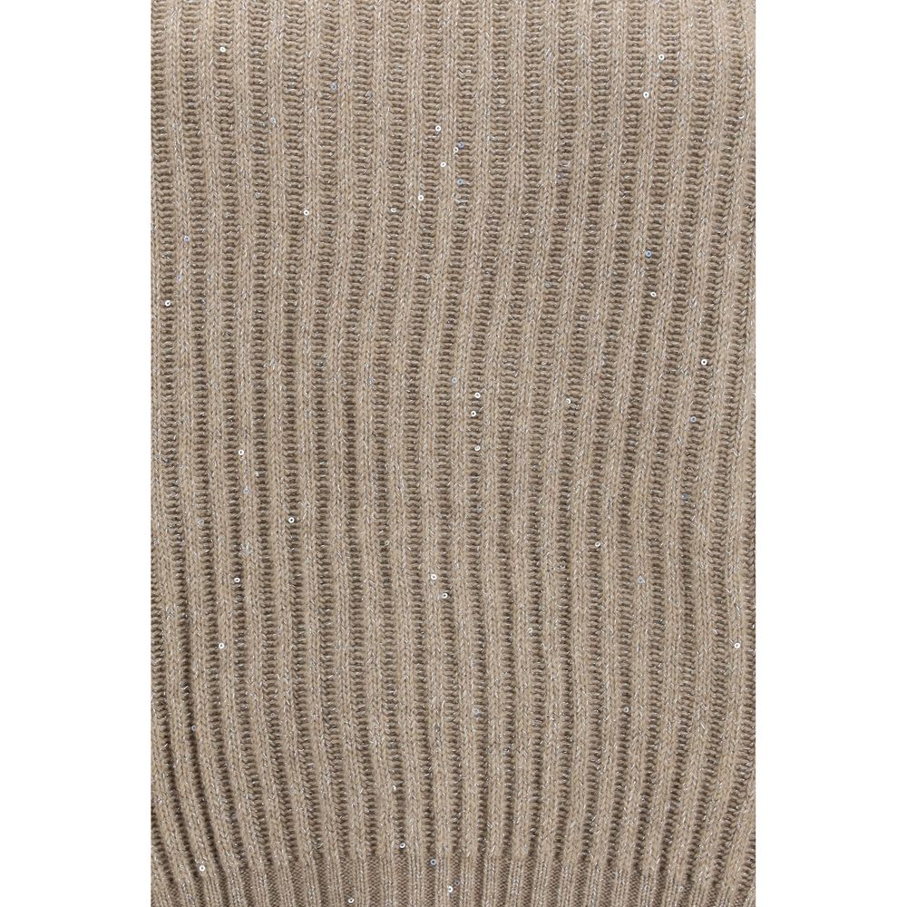 Brunello Cucinelli Beige Wool Oves Aries Turtleneck - Eljoys Fashion 