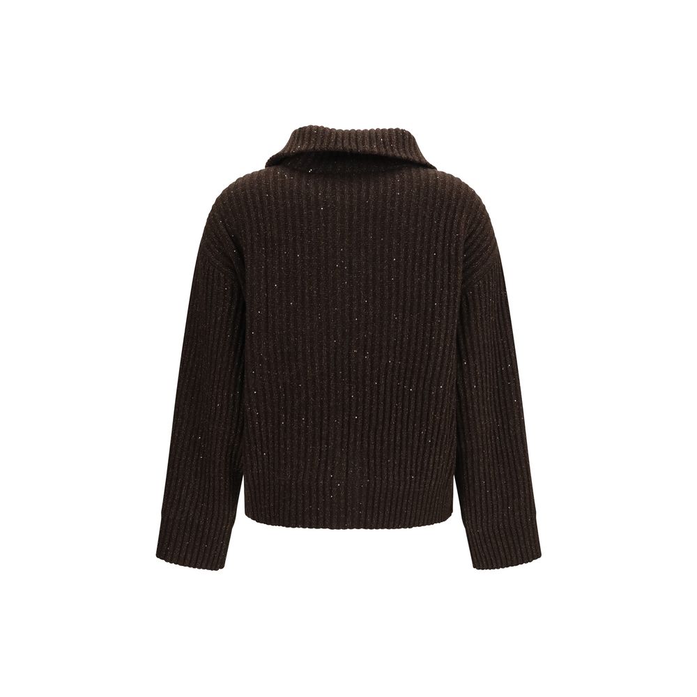 Brunello Cucinelli Brown Cashmere Sweatshirt - Eljoys Fashion 