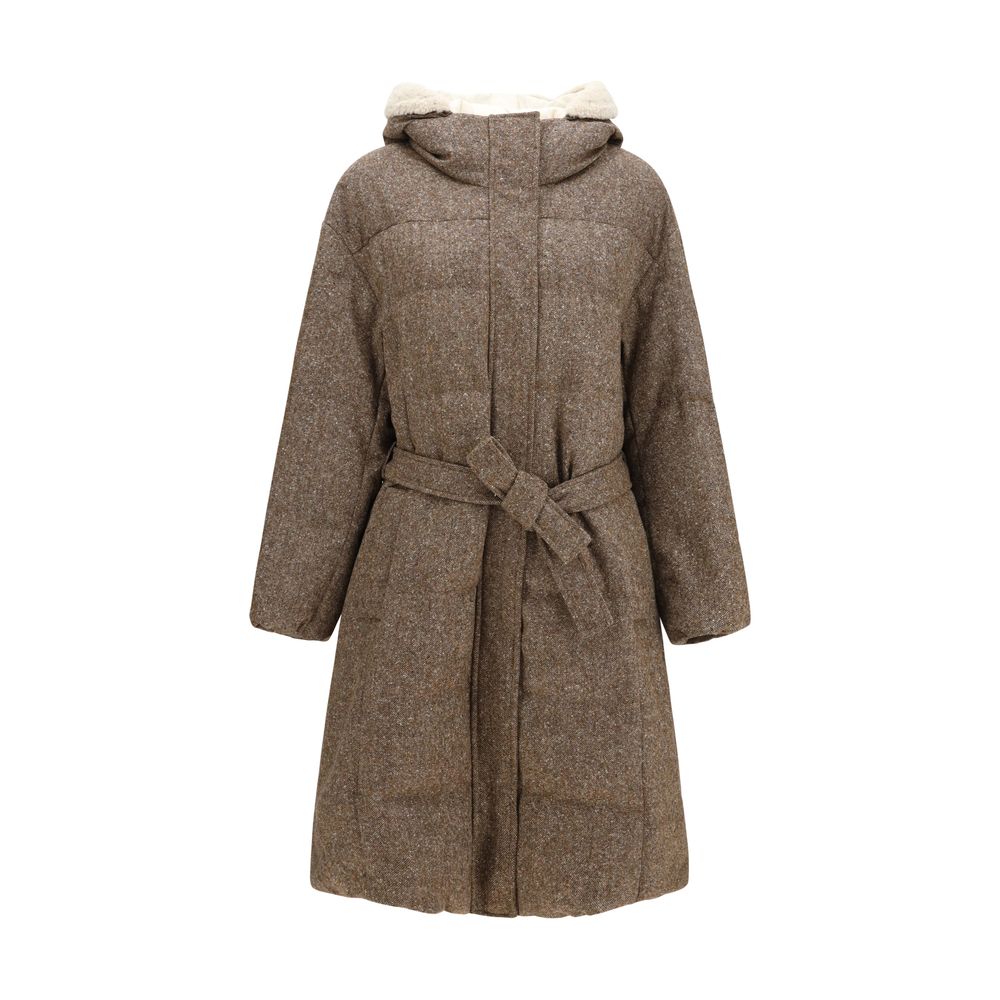 Brunello Cucinelli Brown Wool Oves Aries Coat - Eljoys Fashion 