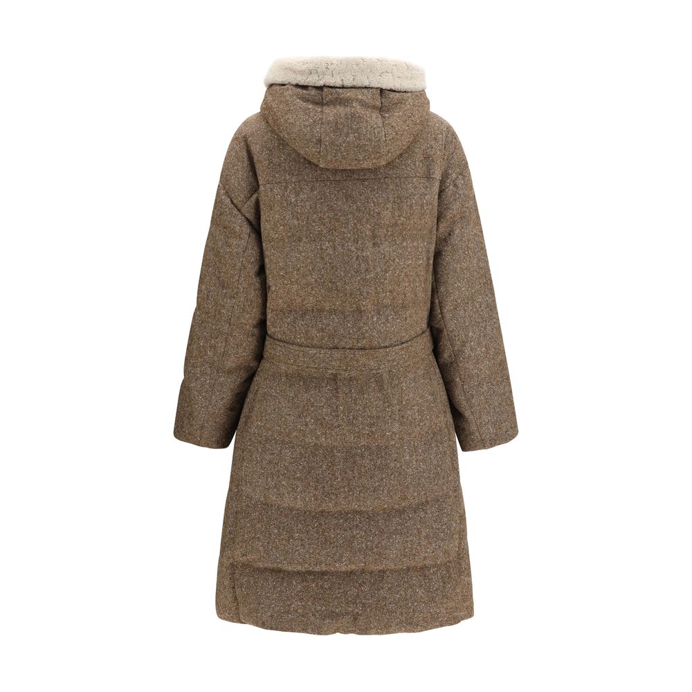 Brunello Cucinelli Brown Wool Oves Aries Coat - Eljoys Fashion 