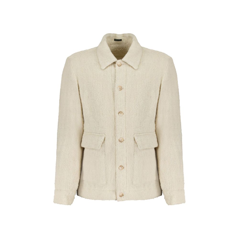 Autore Beige Virgin Wool Full-Length Jacket - Eljoys Fashion 