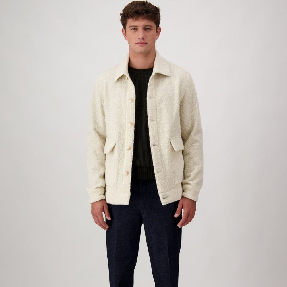 Autore Beige Virgin Wool Full-Length Jacket - Eljoys Fashion 
