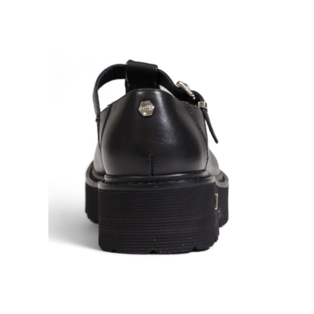 Cult Black Leather Platform Pumps - Eljoys Fashion 