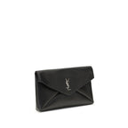 Saint Laurent Black Calf Leather Bos Taurus Clutch Bag - Eljoys Fashion 