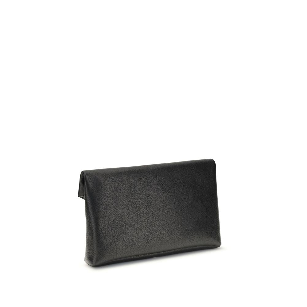 Saint Laurent Black Calf Leather Bos Taurus Clutch Bag - Eljoys Fashion 