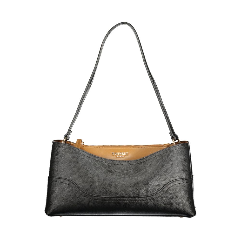 Twinset Nero Polyurethane Women Bag with Compartments and Central Pocket - Eljoys Fashion 