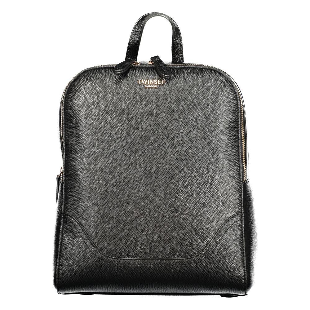 Twinset Black Polyurethane Women Backpack - Eljoys Fashion 