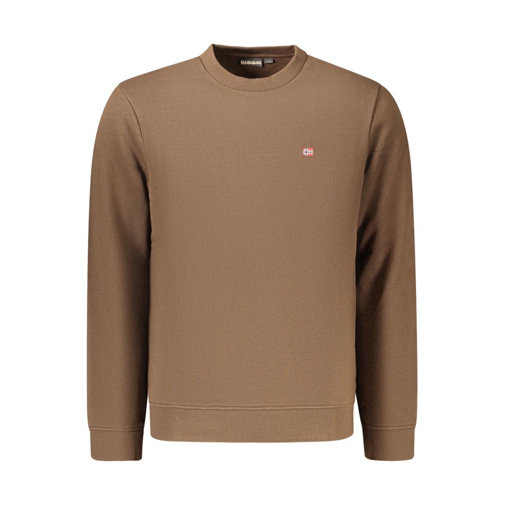 Napapijri Brown Cotton Men's Sweatshirt - Eljoys Fashion 