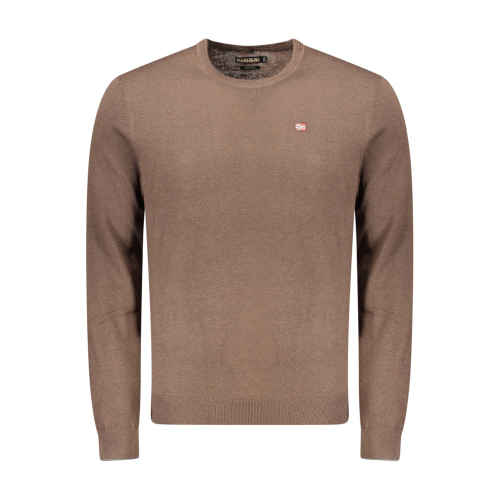 Napapijri Brown Wool Sweatshirt - Eljoys Fashion 