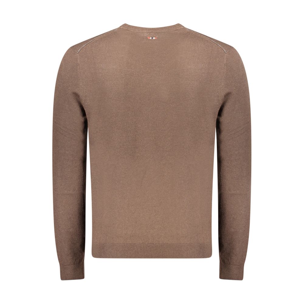 Napapijri Brown Wool Sweatshirt - Eljoys Fashion 