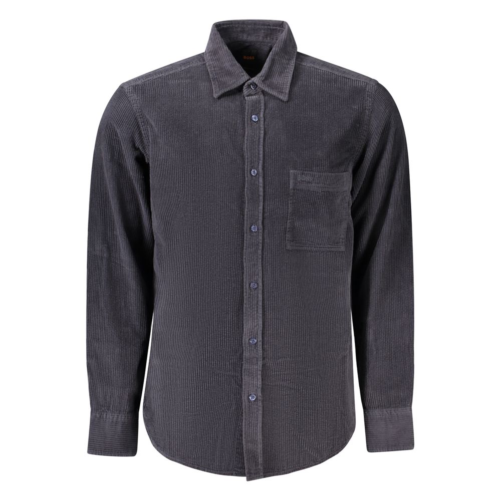 Hugo Boss Blue Cotton Shirt - Eljoys Fashion 