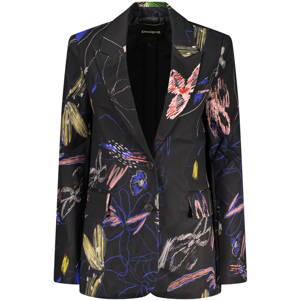Desigual Black Cotton Blazer - Eljoys Fashion 