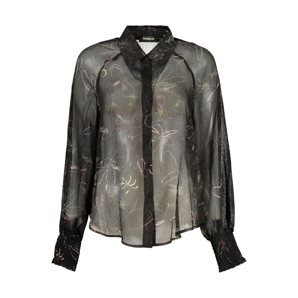 Desigual Black Polyester Blouse - Eljoys Fashion 