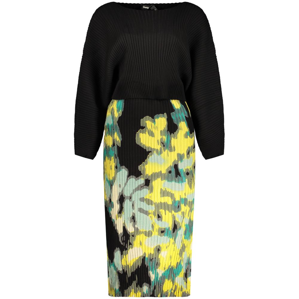 Desigual Black Polyester Casual Dress - Eljoys Fashion 
